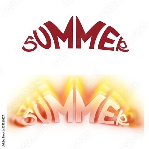 bright summer lettering yellow, red, burgundy. isolated image on a white background.