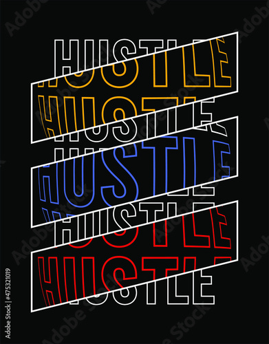 hustle motivational quotes design typography vector for print