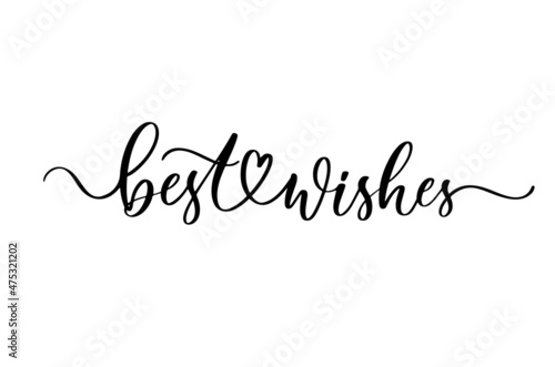 Best Wishes - Hand drawn holiday and Christmas vector typography. New Year card decoration. Quote isolated on background.
