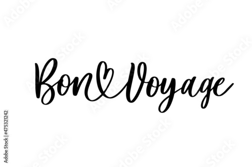 Bon Voyage Hand Lettering Vector.