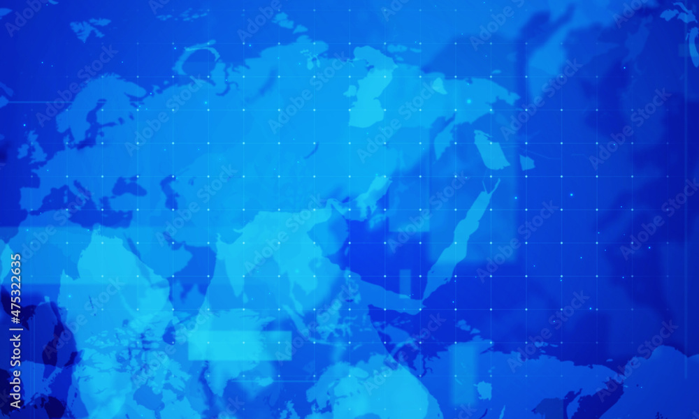 Blue world map business abstract background