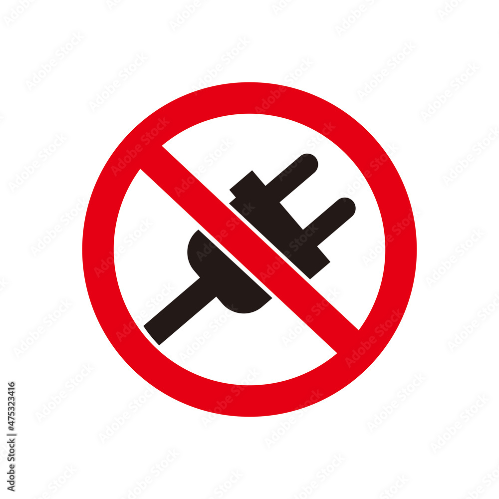 No plug icon vector illustration symbol No plug icon vector illustration symbol