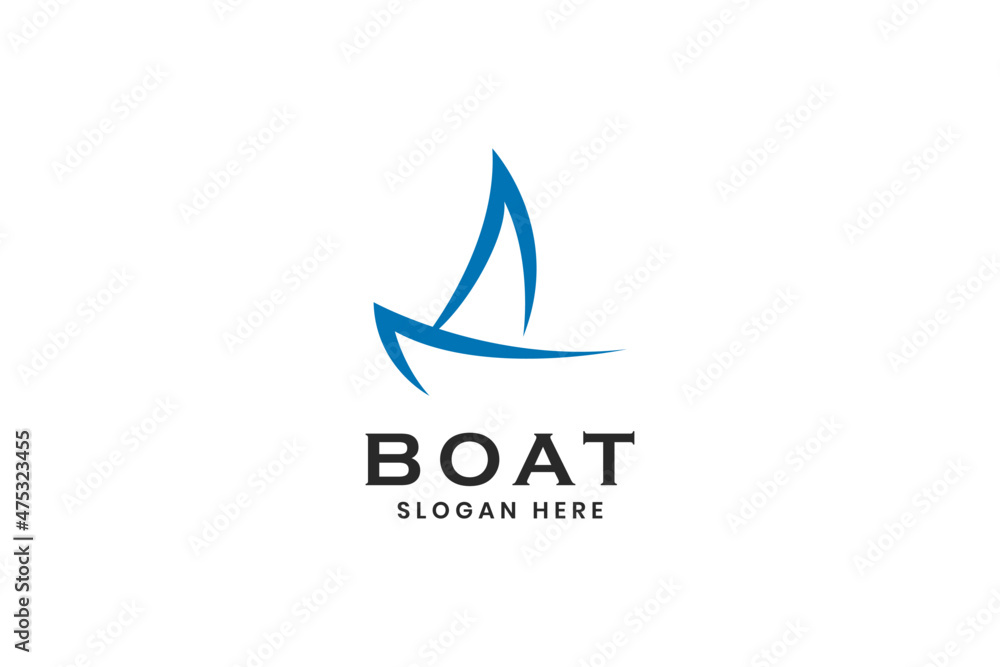 Sailing boat design logo vector template Sailing boat design logo vector template
