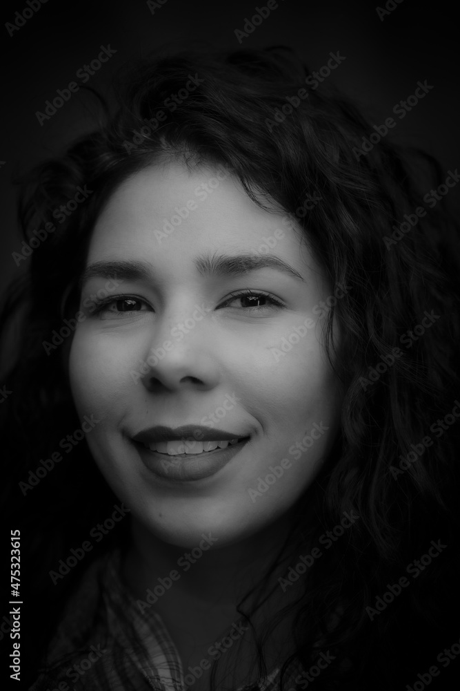 Extreme closeup black and white portrait of a beautiful young latin lady Extreme closeup black and white portrait of a beautiful young latin lady