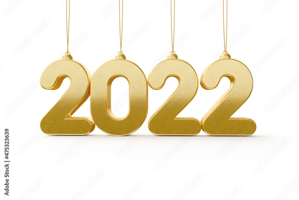 2022 3d render gold isolated white background. Illustration 3d 2022 3d render gold isolated white background. Illustration 3d