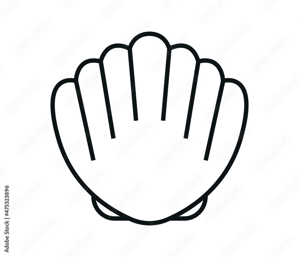 Fototapeta premium shellfish on white background. Vector graphics. 