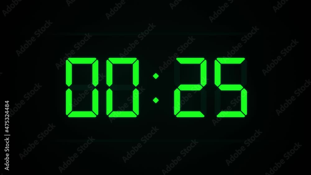デジタルな数字のシンプルなカウントダウン 30秒 グリーン。 スタート1秒間は、00:30です。
うっすらと反射光が上下にあります。 デジタルな数字のシンプルなカウントダウン 30秒 グリーン。 スタート1秒間は、00:30です。
うっすらと反射光が上下にあります。