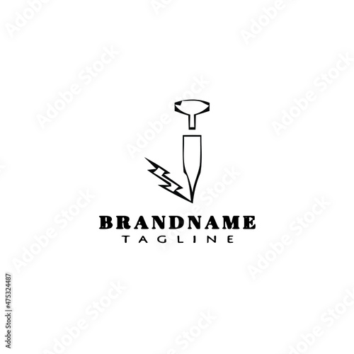 auger cartoon logo design icon template vector flat