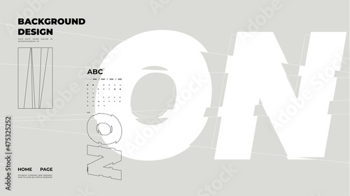 Abstract homepage background. Minimal illustration. Chopped, cut, glitch, broken type, lite composition.