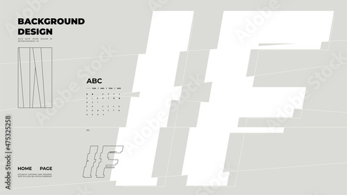 Abstract homepage background. Minimal illustration. Chopped, cut, glitch, broken type, lite composition.