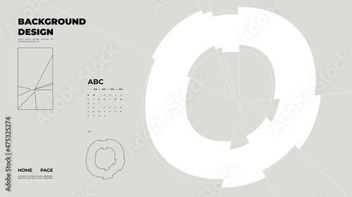 Abstract homepage background. Minimal illustration. Chopped, cut, glitch, broken type, lite composition.
