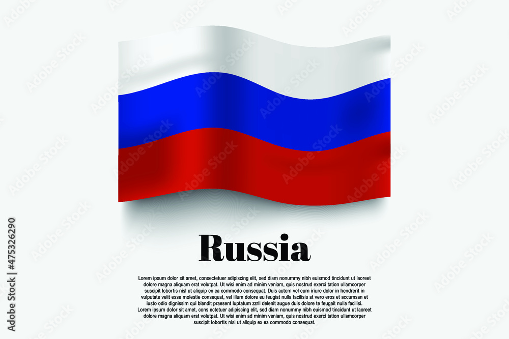 Rusia flag waving form on gray background. Vector illustration. Rusia flag waving form on gray background. Vector illustration.