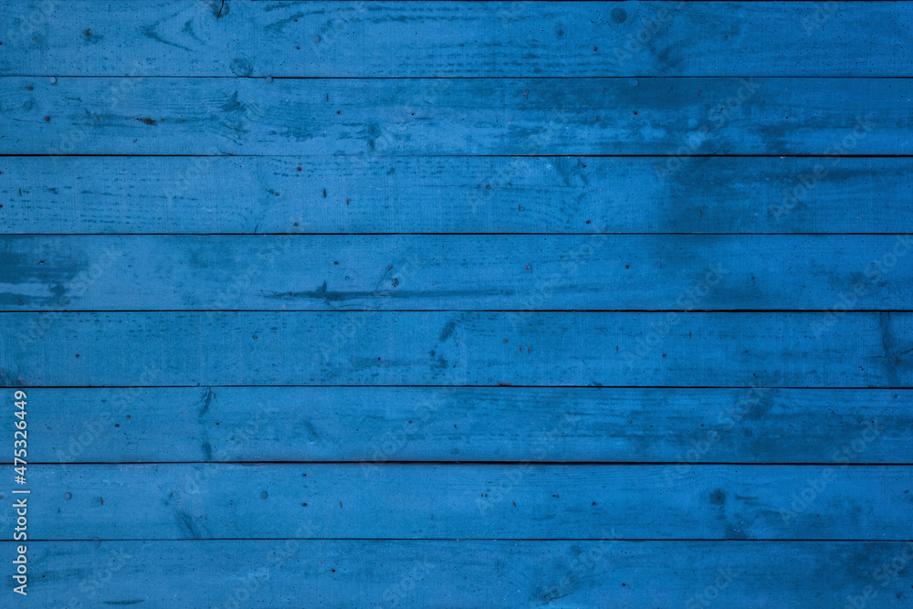 Fototapeta premium Blue painted wooden wall background