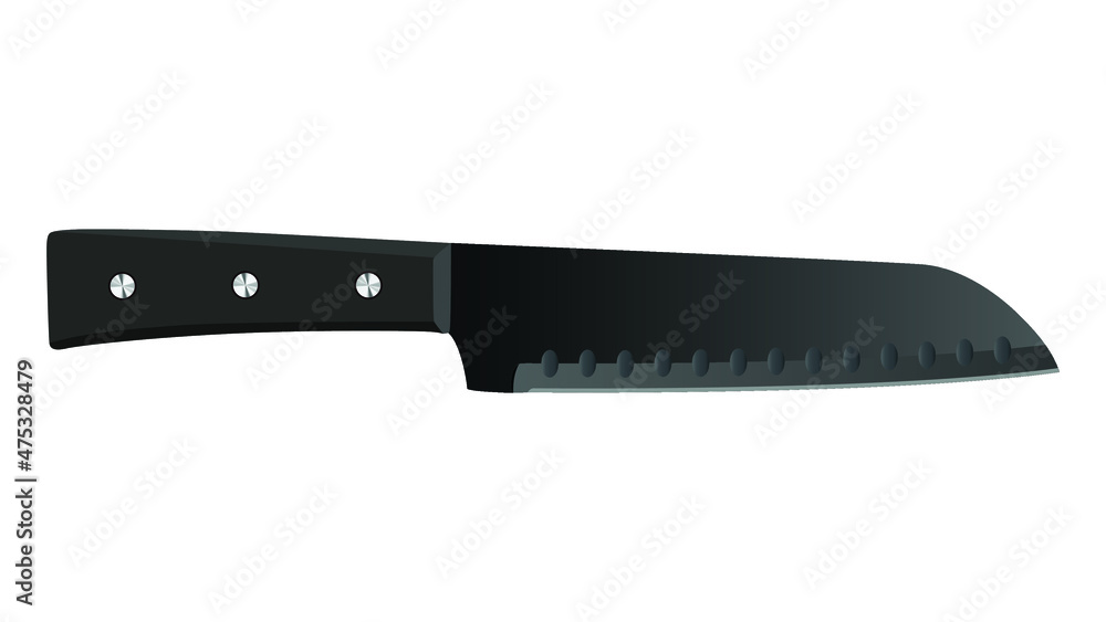 Realistic kitchen knife isolated on white background, Vector illustration, chef knife, Cutlery icon set Realistic kitchen knife isolated on white background, Vector illustration, chef knife, Cutlery icon set