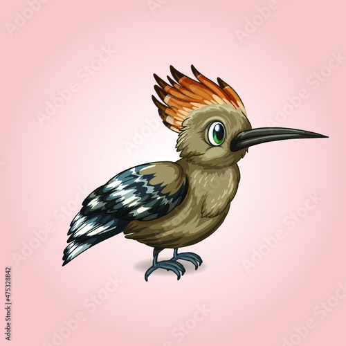 Canvastavla illustration of a bird Funny Cute pet vector illustration