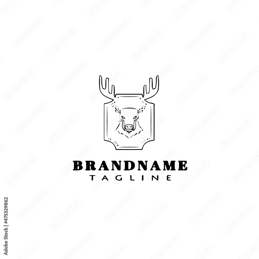 deer or caribou logo cartoon icon design template isolated vector illustration deer or caribou logo cartoon icon design template isolated vector illustration