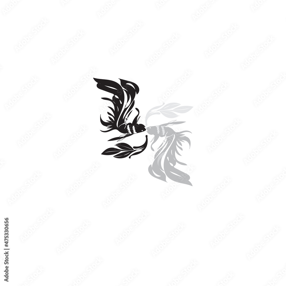 silhouette of two fish swimming illustration icon vector silhouette of two fish swimming illustration icon vector