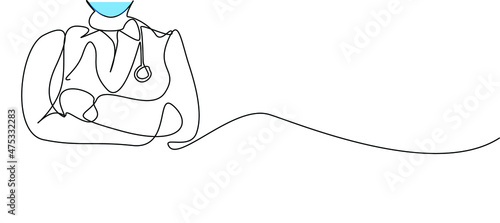 crossed arms doctor nurse drawing style concept