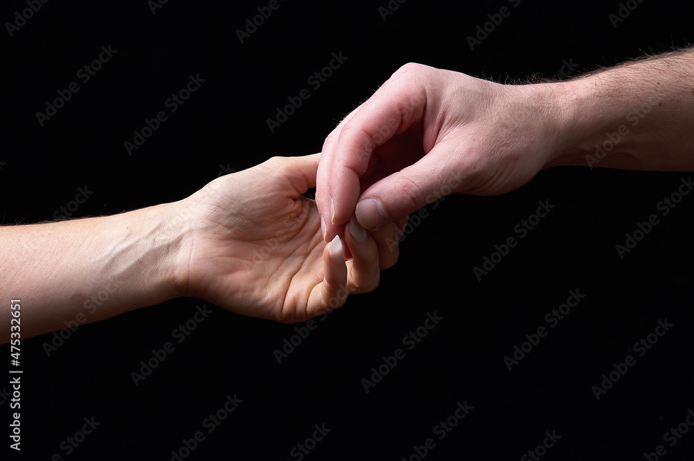 The sense of touch expresses feelings and emotions through the contact with male and female hand The sense of touch expresses feelings and emotions through the contact with male and female hand