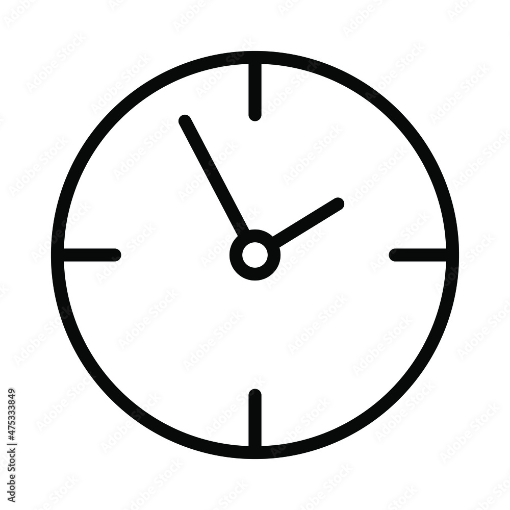 Wall clock flat line icon. Home and office clocks and watches. Outline sign for mobile concept and web design, store Wall clock flat line icon. Home and office clocks and watches. Outline sign for mobile concept and web design, store
