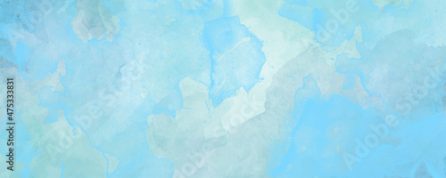 Vector watercolor art background. Blue brushstrokes and splashes on white backdrop. Wall. Hand painted watercolour texture for cards, cover, banner or wallpaper.