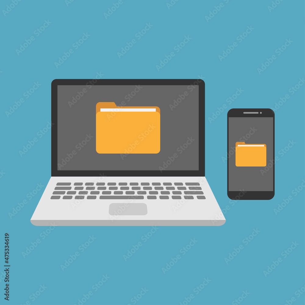 Laptop and smartphone folder vector design Laptop and smartphone folder vector design