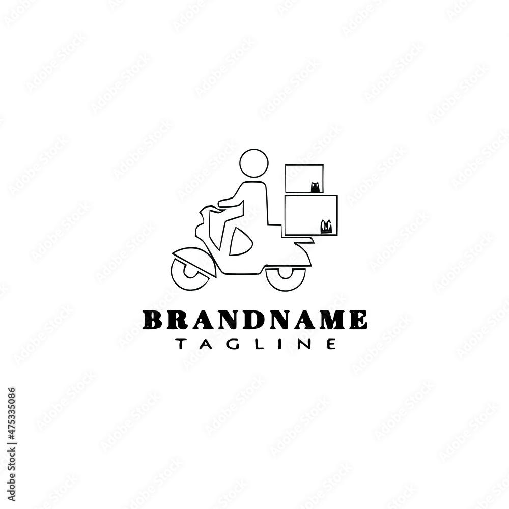 deliveryman logo cartoon icon design template black isolated vector illustration deliveryman logo cartoon icon design template black isolated vector illustration