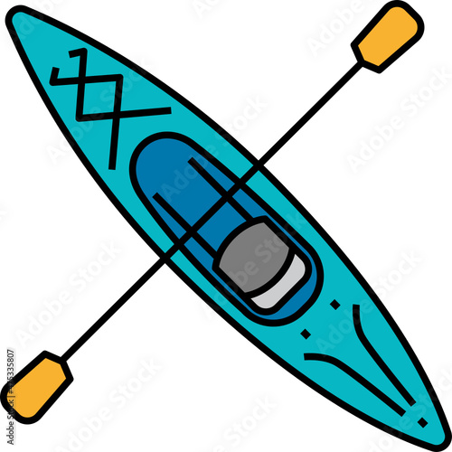 Kayak Icon. Camping concept icon style