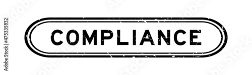 Grunge black compliance word rubber seal stamp on white background
