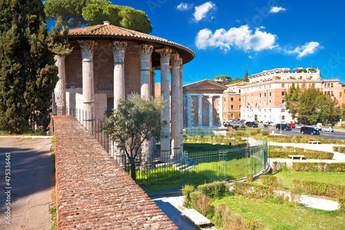 Photography Forum Boarium and temple of Portuno acient landmarks of eternal city of Rome