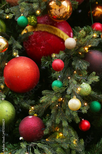 Christmas tree xmas decorated background