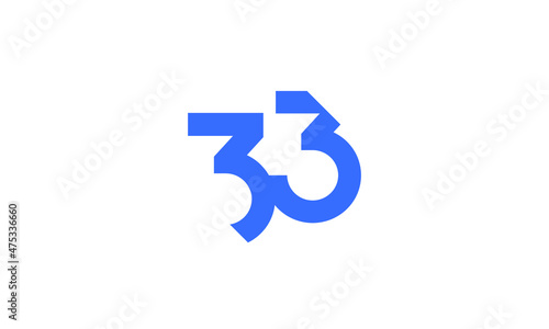 33 New Number Unique Cut Modern Logo