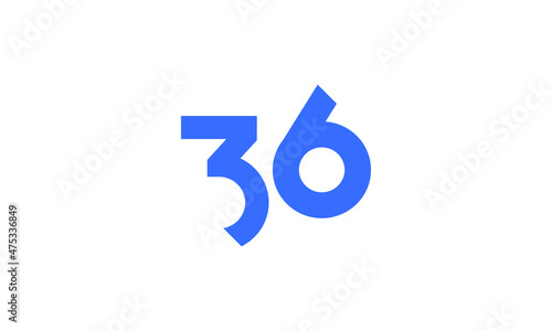 36 New Number Unique Cut Modern Logo