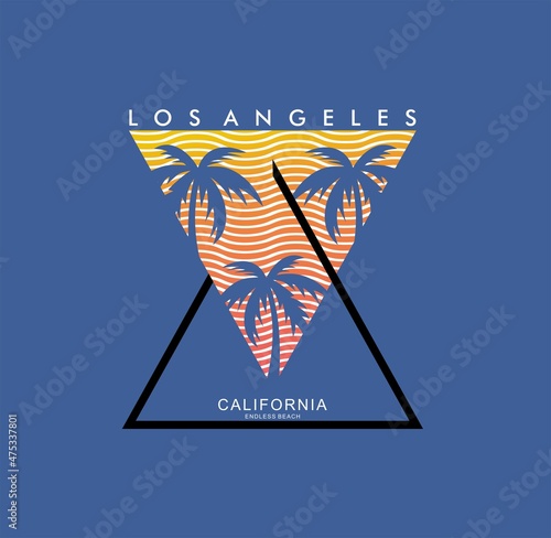 Vector illustration on the theme of surfing and surf in California. Sport typography, t-shirt graphics, print, poster, banner, flyer, postcard