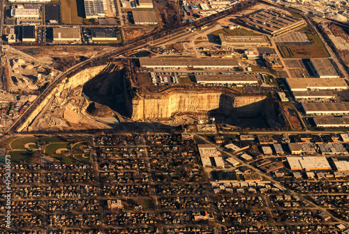 Aerial view of the Thornton Quarry outside of Chicago, Illinois