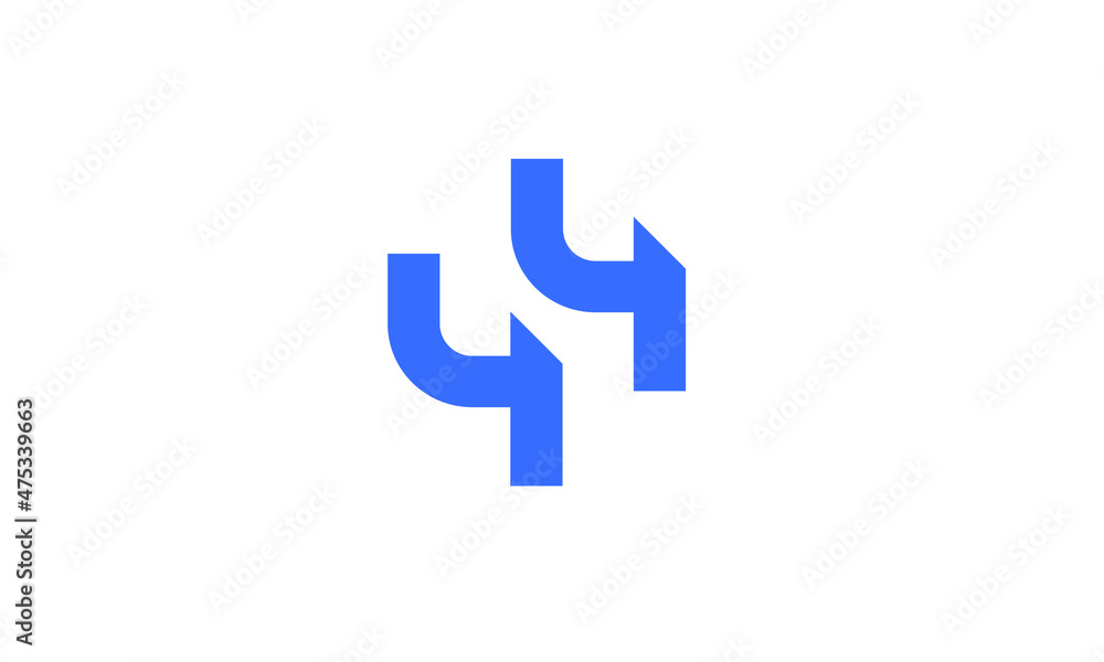 44 New Number Unique Cut Modern Logo 44 New Number Unique Cut Modern Logo