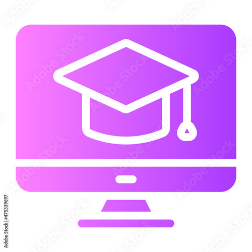 online course gradient icon photo