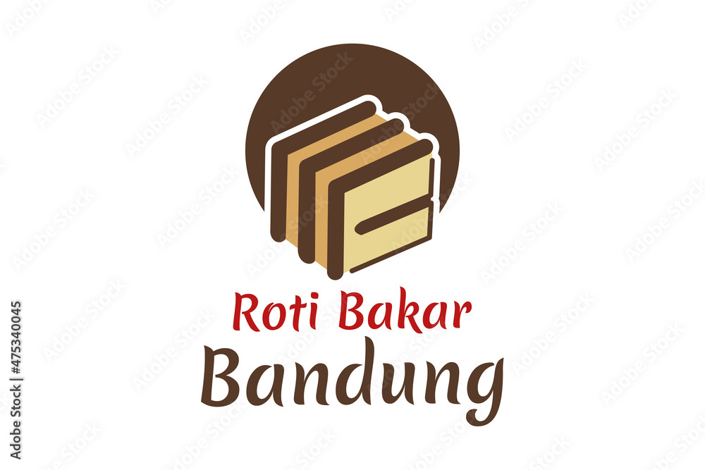 Translation: Bandung specialty toast. Toast typical of the Bandung region, West Java. Logo for Bandung's typical Baked bread culinary business. vector illustration. Translation: Bandung specialty toast. Toast typical of the Bandung region, West Java. Logo for Bandung's typical Baked bread culinary business. vector illustration.
