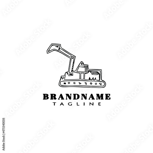 demolition logo cartoon icon design template black isolated vector illustration