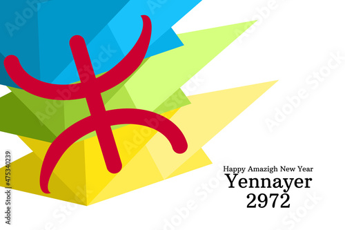 Happy New Amazigh Year. Yennayer 2972. Suitable for greeting card, poster and banner. photo