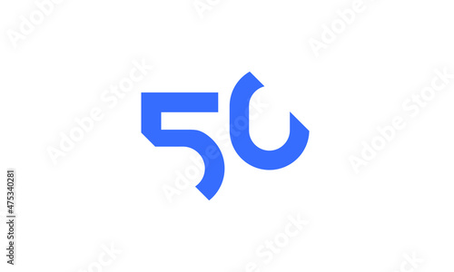 50 New Number Unique Cut Modern Logo