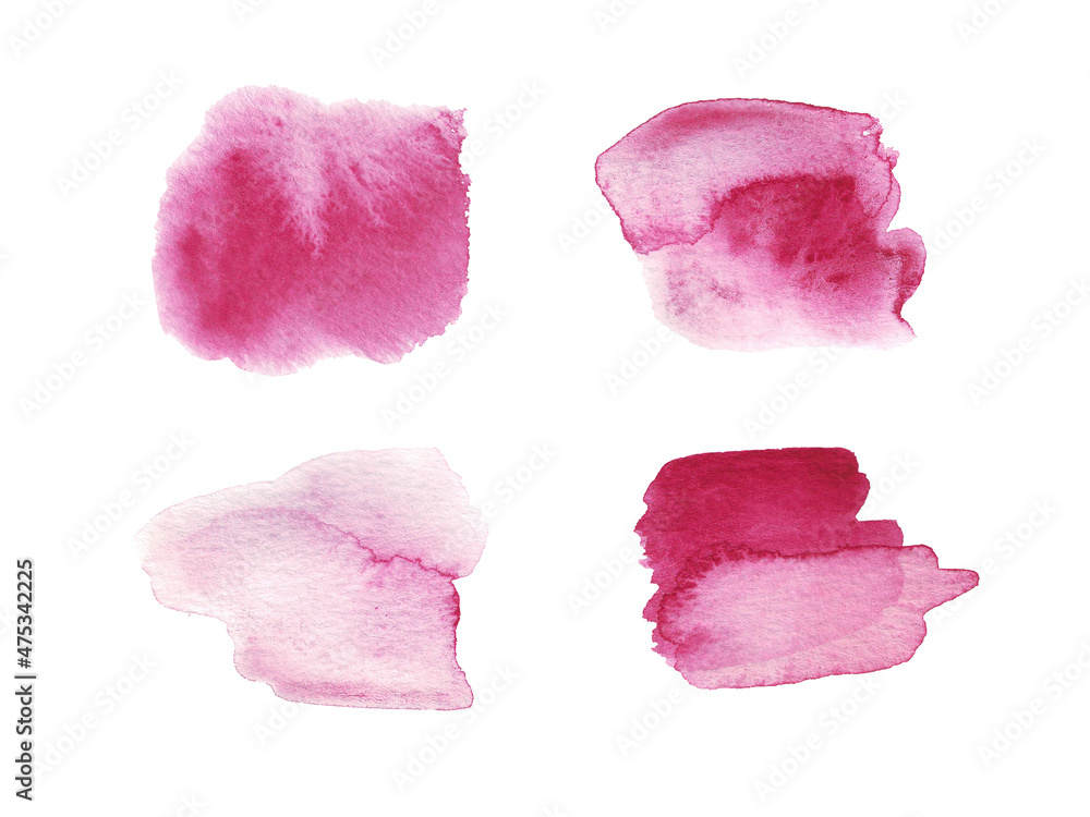 Abstract pink splashes set on white background. Subtle watercolor textured background. Watercolor stain. Abstract pink splashes set on white background. Subtle watercolor textured background. Watercolor stain.