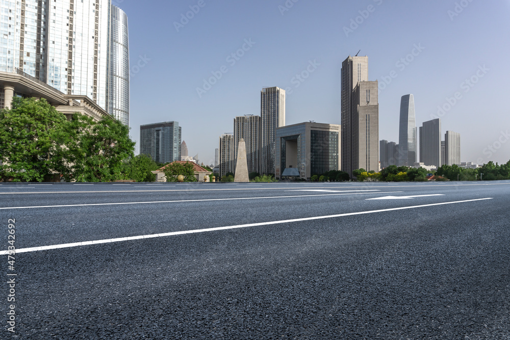 Bridge,City scenery and modern architecture skyline by the Haihe River in Tianjin, China