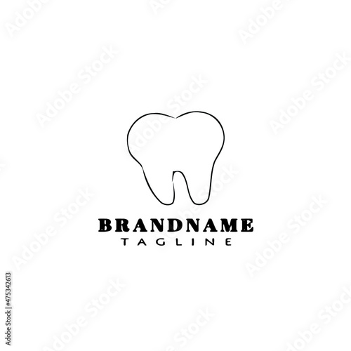 dental clinic logo cartoon icon design template black isolated vector illustration