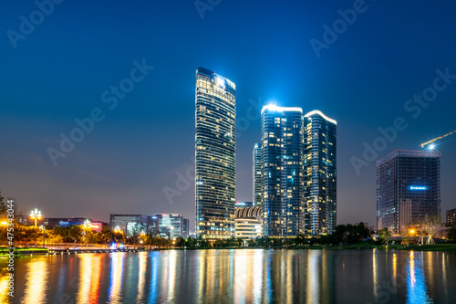 Chengdu CBD architectural landscape night view