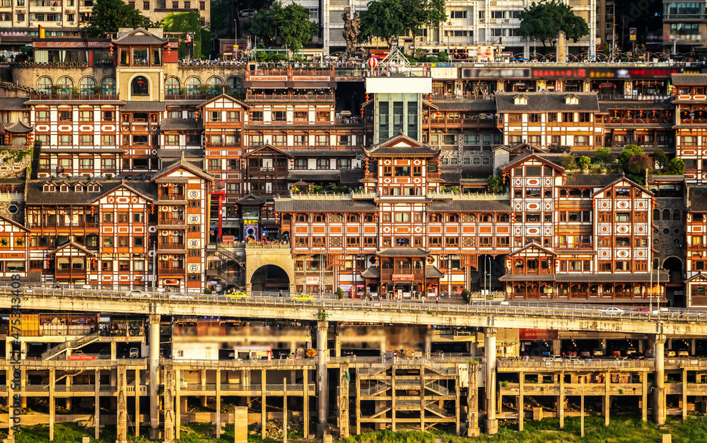Chongqing, China's classical architecture: Hongyadong.