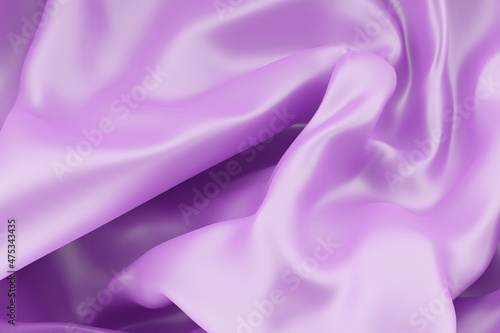 The curled fabric is violet-blue in color with large smooth folds.