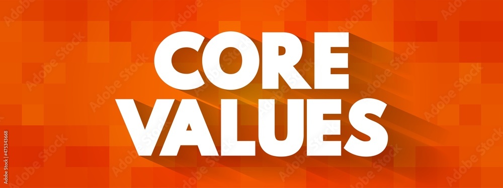 Core Values text quote, concept background