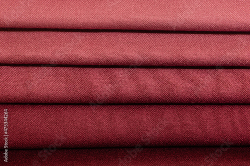 horizontal rows of durable soft terracotta fabric