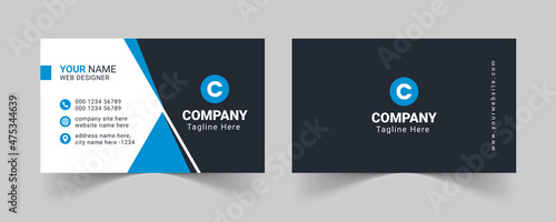 Modern business card design template, blue corporate business card template, Clean professional business card template, visiting card, business card template.